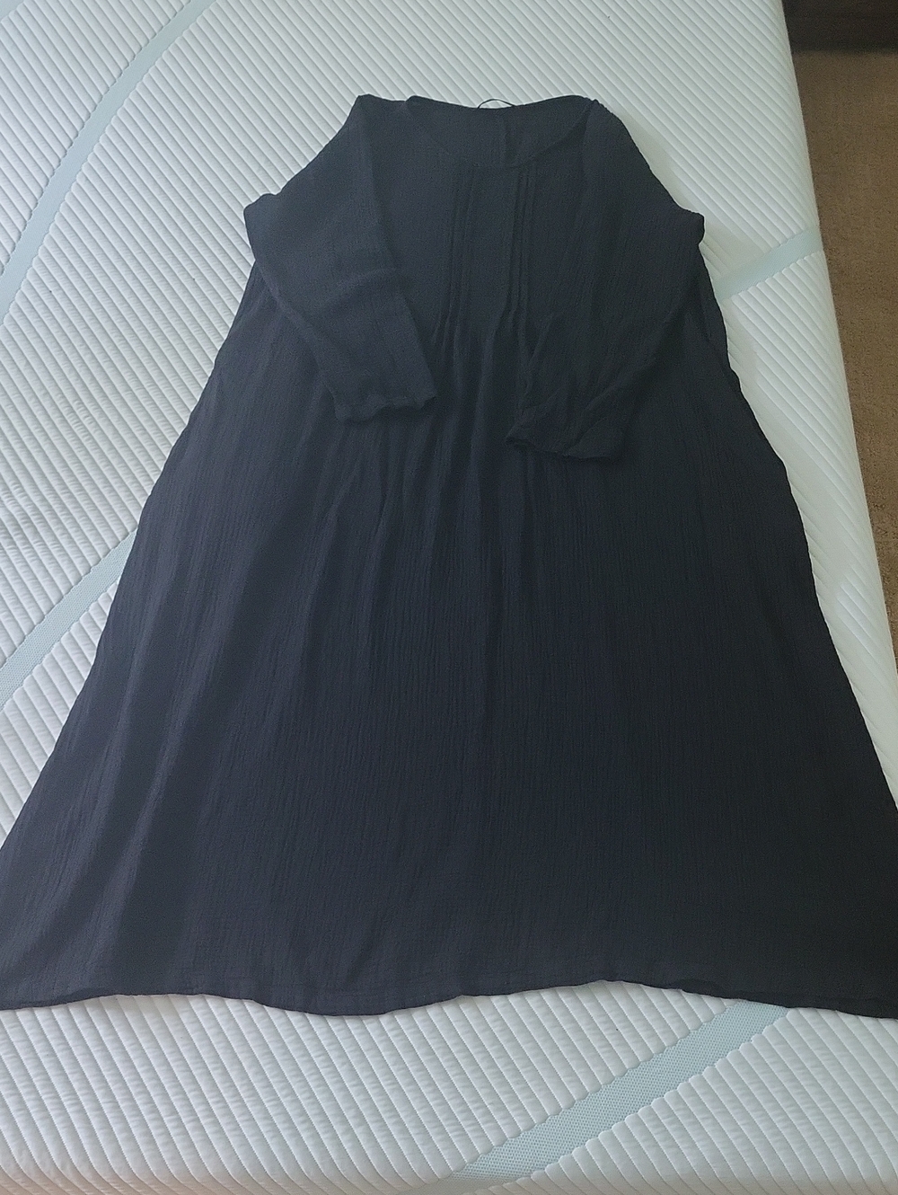 Zanzea Black Long-Sleeve Flowing A-Line Dress